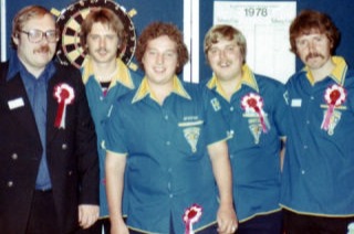 Ett tidigt svenskt landslag 1978 Ulf Jonsson,Björn Enqvist,Stefan Lord, Becke Johansson och Mille Eriksson